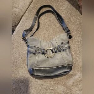 BOC Born of concept crossbody vinyl and polyester bag, 11in x 10in x 3in